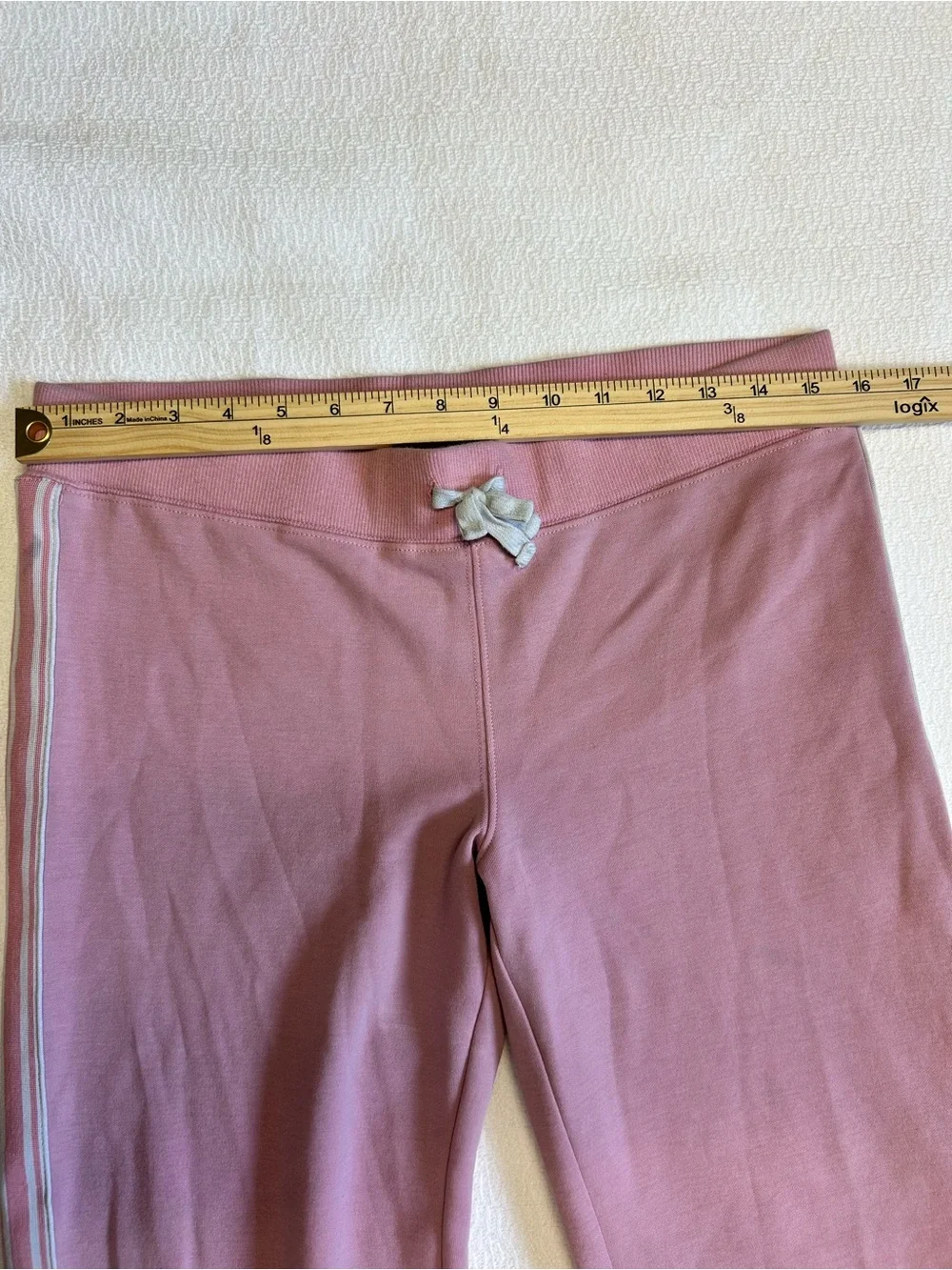 Roxy Girl XL Pink Wide-Leg Striped “Surf Your Love” Track Pants